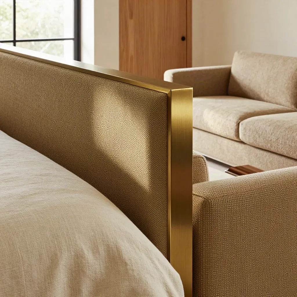 Dettaglio macro di suite familiare con letto king, poltrone e divano letto